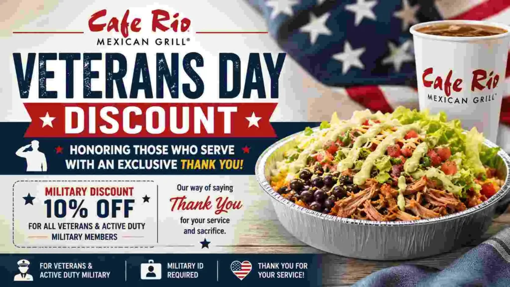 Cafe Rio Veterans Day discount